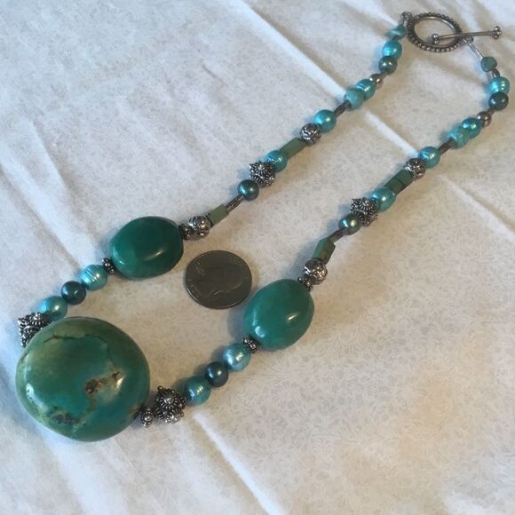 NWOT. Sterling Silver Turquoise Necklace - Picture 9 of 11